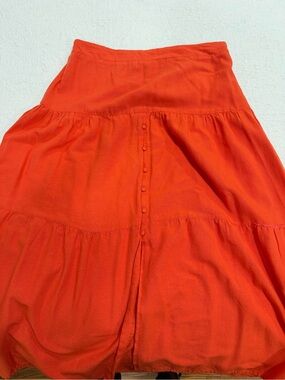 Japna Tiered A-Line Skirt - Vibrant Orange